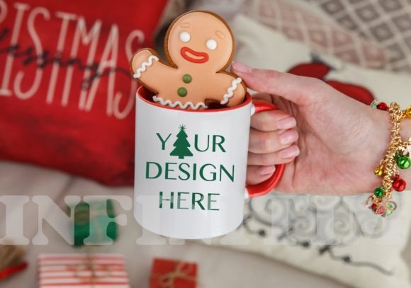 Download Red Handle Christmas Mug Mockup 11oz - Mug mockup Collection