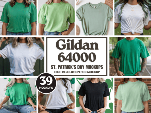 Download Gildan 64000 St. Patrick's Day Mockups - Mockups Collection