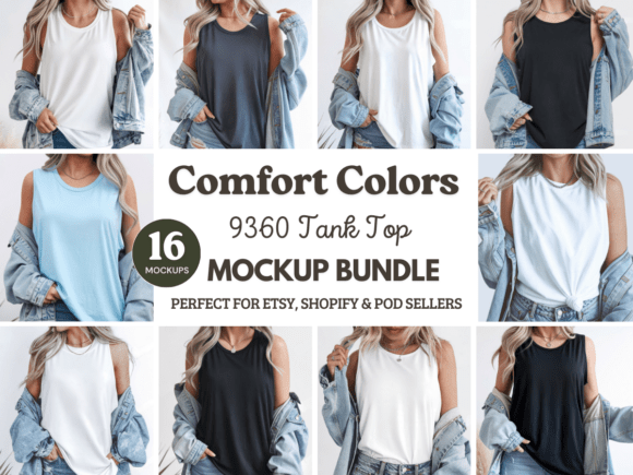 Download Comfort Colors C9360 Tank Top Mockups - Mockups Collection